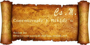 Cseresznyák Miklós névjegykártya